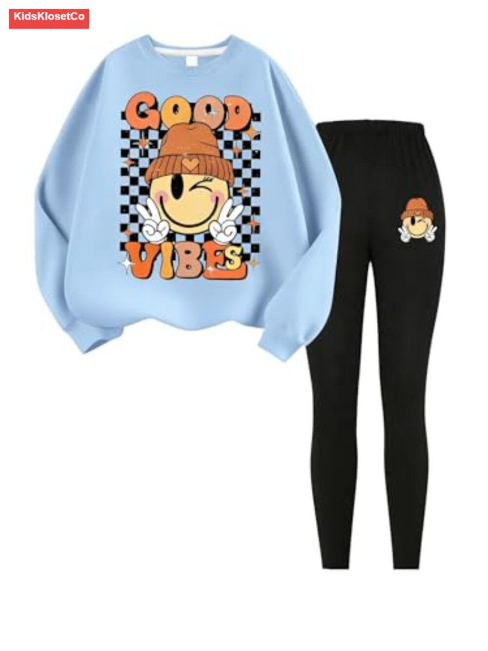 Girls 2-Piece Sweatshirt and Sweatpants Set Cotton Spandex Fall Outfit